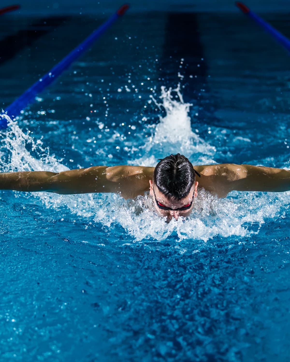 Swimmer moving through open water